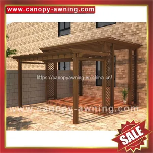 Prefabricated Outdoor Garden Park Wood Look Aluminium Alu Aluminum Metal Gazebo Grape Trellis Pergola Vine Grids Shelter Kits thumbnail-2