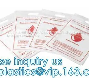 Die Cut Handle Blood Transit Biodegradable Shopping Bag Blood Transport Bag, Header With Grip Seal Closure, Punch Handle thumbnail-3