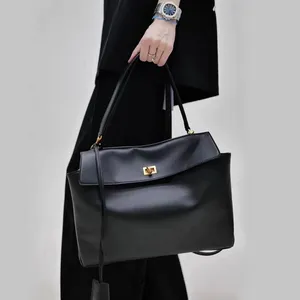 Luxury Brand Women Messenger Bags Soft Leather Brown Suede Hand Held Totes Gold Buckle Women Shoulder Bags Lady Trend Satchel thumbnail-3