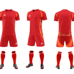 Children's Short-sleeve Soccer Uniform Set With Customizable Name and Number, Breathable Quick-dry Sports Jersey, Adult Training Clothes ... thumbnail-5