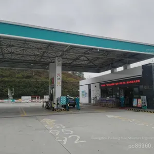 Membrane Structure Canopies for Overseas Toll Stations, Processing and Shipping of Steel Structure Canopies for Foreign Trade Gas Stations, Spherical Grid Structure Roofs for Factories and Basketball Courts thumbnail-2