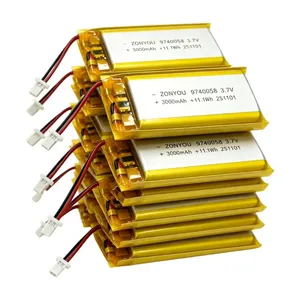 Rechargeable 974058 Pouch Cell 3000mAh 3.7V Lithium Polymer Battery for Hand Warmer Power Bank thumbnail-1