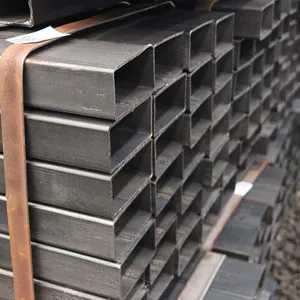 Source Manufacturer Hot Rolled Hollow Section Mild Carbon Ms Iron Tubes A36 6 Inch Erw Black Weld Square Steel Pipes thumbnail-1