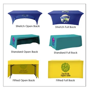 Custom Table Cloth Cover With Business Logo Text Stretch Personalized Tablecloth SpandexCustomize With Logo for Birthday Party thumbnail-2