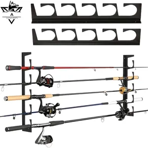 New Coming Horizontal Fishing Rod Holder Display Storage Rack For Garage thumbnail-1
