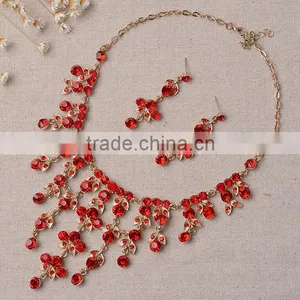 National Wind Jewelry Design Vintage Crystal Tassel Jewelry Set thumbnail-3