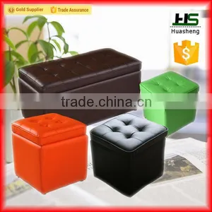 Storage Leather Ottoman Pouf thumbnail-3