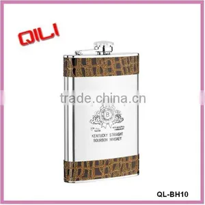 9oz Leather Covered Hip Flask/whisks Hip Flask/cocktail Hip Flask thumbnail-1