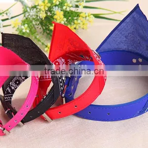 Small PU Pet Dog Collar Printed Triangle Towel Hot Style Pet Products Manufacturer Wholesale thumbnail-1