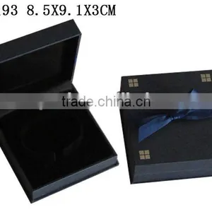 T193 Antique Paper Outside Plastic Jewelry Bangle Box With Ribbon thumbnail-1