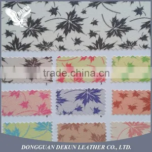 Decorative 0.6-0.8mm Thickness Knitted Flower Printed Glitter Leather thumbnail-4