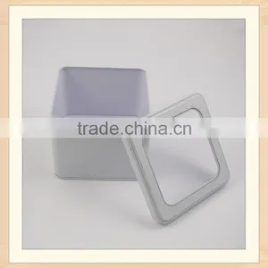Metal Square Tin Box With Clear Top thumbnail-3