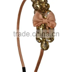 Faux Gemstone With Bow Hairband/Heanband thumbnail-3
