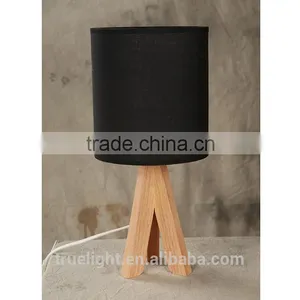 Hot Saled Wooden E27*1 Table Lamp, Fabric /cloth Small Desk Light thumbnail-4