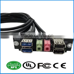 Dual USB3.0+USB2.0+HD AUDIO I/O Cable Mainboard Panel Mount PC Box Cable thumbnail-1