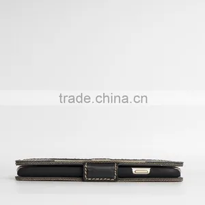 Full-grain Cowhide Leather With Retro 18oz Waxed Canvas Case for IPhone 6s Plus Handmade Waxed Canvas Bag Case for Mobile Phone thumbnail-6