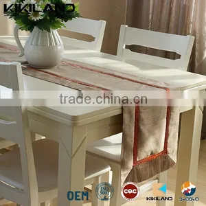 Kikiland Design Cotton Linen Sequin Hand Embroidered Table Runner thumbnail-1