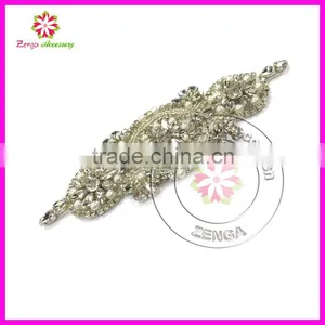 To Sew Wedding Dress Diamond Rhinestone Appliques, Embellished Beaded Applique Wholesale thumbnail-5