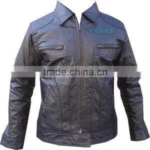 New Fashion Hot Men's Motorcycle Leather Jackets Washed Leather Jackets thumbnail-1