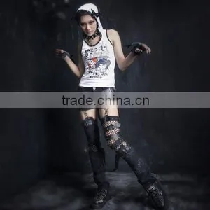 Punk/Gothic Black-blue Casual Pants K-126 From Punkrave thumbnail-1