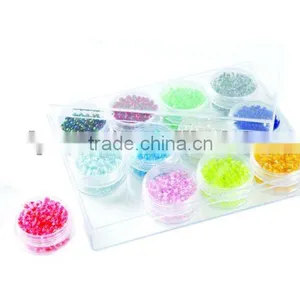 Jewelry Plastic Bead Box Clear Rectangle Acrylic Box With 12 Scrw-top Vials thumbnail-1