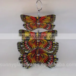 Creative Butterfly Plate of Three Layers of Glass thumbnail-1