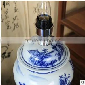 Chinese Ceramic Ginger Jar Table Lamp With Base Switch thumbnail-2