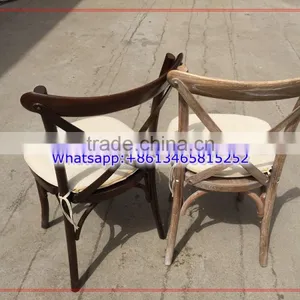 Beech and Oak Wood Stackable Wedding Dinning Cross Back Chair thumbnail-4