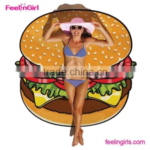 Round Beach Towel Hamburg With Print Custom Print Beach Towel Sarong Pareo thumbnail-2