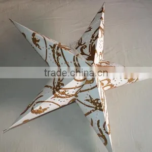 Indian Glitter Printed Paper Star Lanterns Mix Prints thumbnail-4