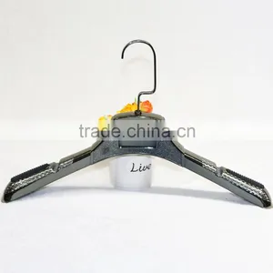 High Quality Glossy Gold Plastic Clothes Hanger for Dress Display thumbnail-3