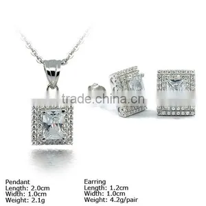 [SZH-1208] 925 Silver Jewelry Set With CZ Stones, Micro Pave Setting, Wedding Jewelry Sets. thumbnail-1