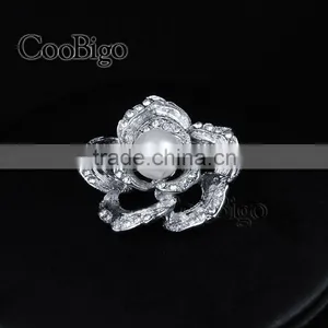 Fashion Jewelry Flower Rhinestone Pearl Brooches Pin Wedding Girl Gift Dresses Hijab Scarf Apparel Accessories thumbnail-6
