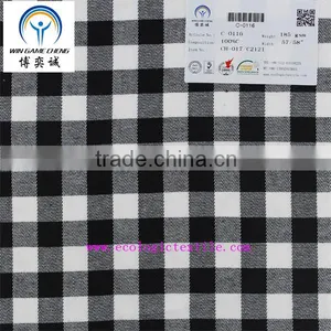100%COTTON CHECK FABRIC BLACK&WHITE thumbnail-1