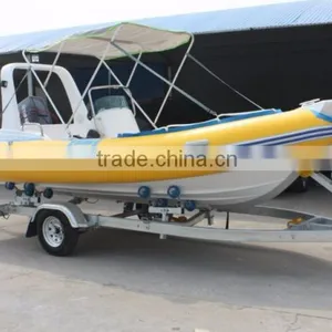 5.2m Yellow Fiberglass Boat Made in China With CE Certification for Water Sport thumbnail-1