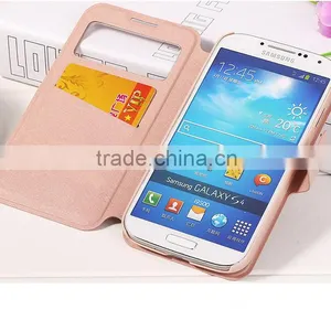 Single Open Window View Design Magnetic Buckle Leather Flip Case For Samsung thumbnail-3