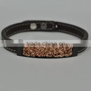 2016 Fashion Magnetic Cow Leather Stainless Steel Bracelet thumbnail-6