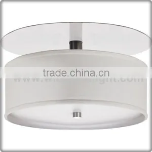 UL Hotel Supplier Hotel Bedroom Ceiling Light Fixtures With Fabric Shade C50336 thumbnail-1