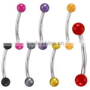 Wholesale Colorful Custom Fake Stainless Steel Cool Eyebrow Rings Body Piercing Jewelry thumbnail-1