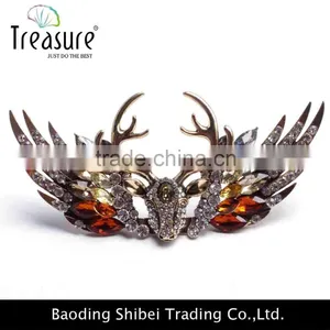 2015 Brand New Fashion Rhinestone Diamond Snowflake Brooch Antler Shape Rhinestone Brooch thumbnail-1