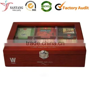 Engraved MDF Wood Packaging Box for Red Tea With Window thumbnail-1