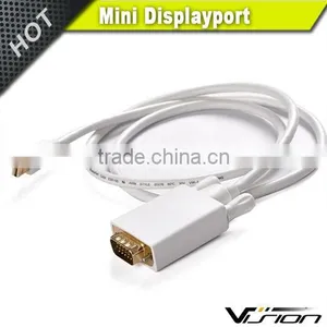 Mini DisplayPort to VGA Adapter Cable - 6Feet Black White Gold-Plated (Thunderbolt Compatible) MALE to MALE thumbnail-2