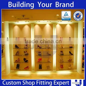 Wall-mount-shoe-display-shelf Cabinet Retail Shoes Tables With LED Light thumbnail-1