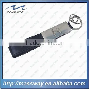 Handmade Decorative Blank Custom Red Leather Metal Key Chain thumbnail-2