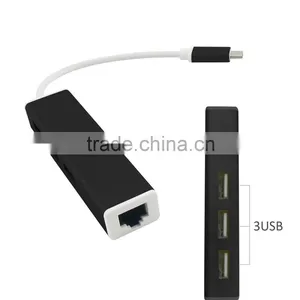 USB 3.1 Type c to Ethernet Micro Usb 2.0 Hub RTL5401 thumbnail-1