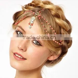 Women Fashion Vintage Gothic Luxury Rhinestone Head Chain Jewelry Headband Head Piece Hair Band thumbnail-2