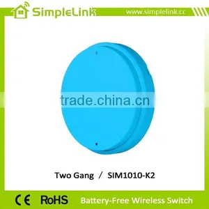 Self Powered 2 Gang Wireless Remote Control Switch With Flexible Paring thumbnail-1