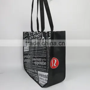 King Size Black Lululemon Reusable Tote Bag thumbnail-3