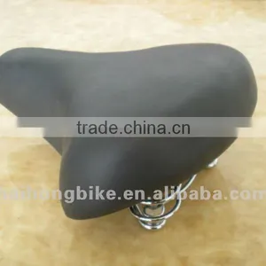 Leather Gray Cover Wide Saddle for Bicycle/electric Bicycle thumbnail-1