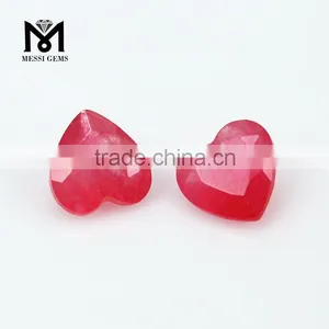 Wholesale Good Quality 6x6MM Heart Cut Natural Red Jade Gemstone thumbnail-1